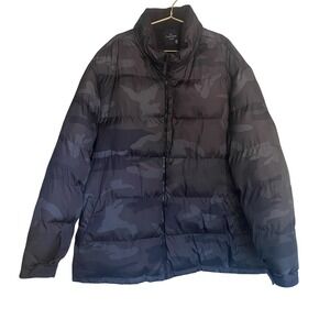 Faded Glory Men's Camo Puffer Jacket Big & Tall Size 3XG Olive Green Brown Black